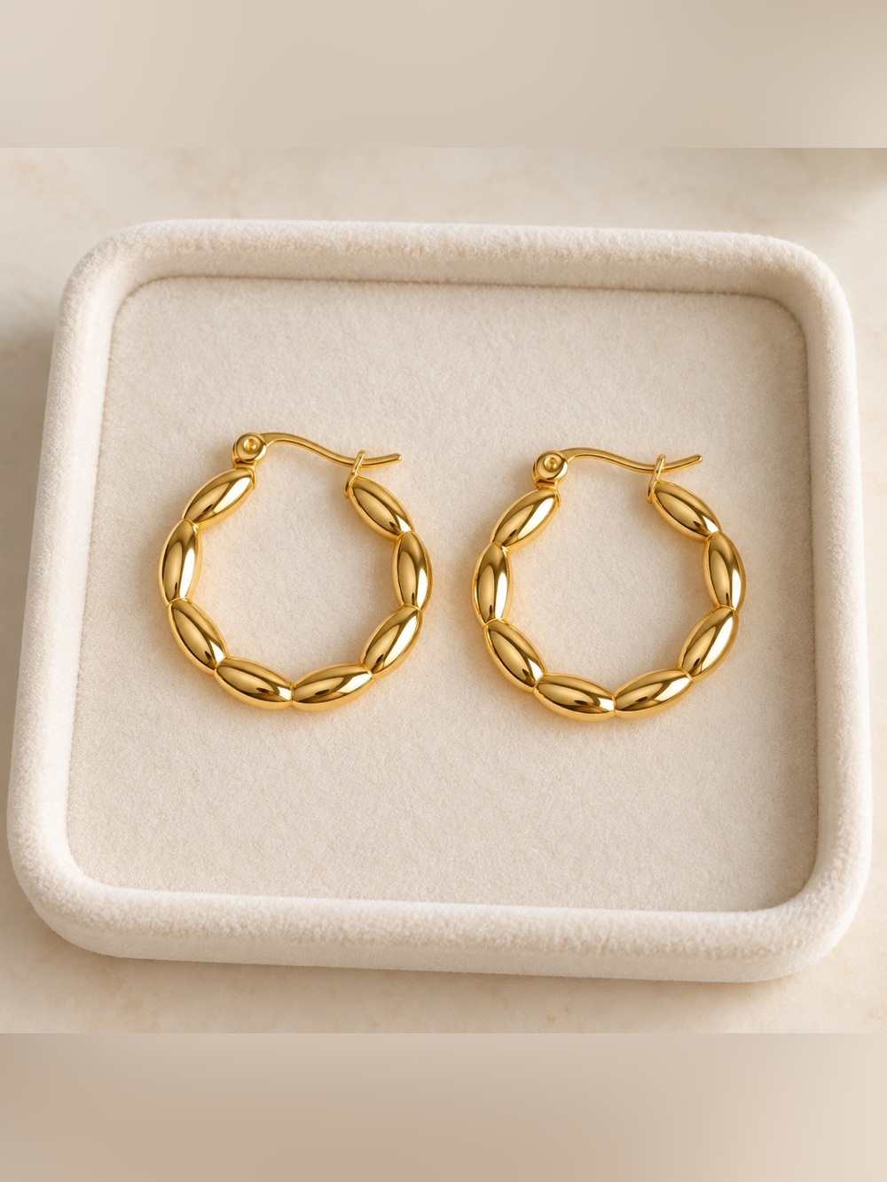 Gold-Tone Hoop Earrings New 316L steel